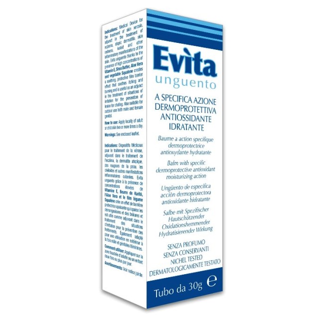 EVITA UNGUENTO A SPECIFICA AZIONE DERMOPROTETTIVA ANTIOSSIDANTE IDRATANTE 30 ML EVITA UNGUENTO A SPECIFICA AZIONE DERMOPROTETTIVA ANTIOSSIDANTE IDRATANTE 30 ML