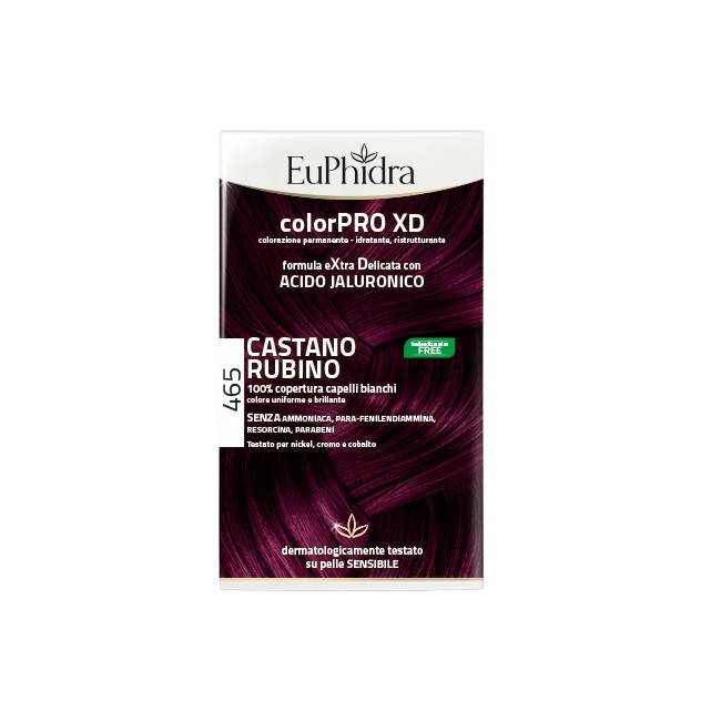 EUPHIDRA COLORPRO XD 465 CAST RUBINO GEL COLORANTE CAPELLI IN FLACONE + ATTIVANTE + BALSAMO + GUANTI EUPHIDRA COLORPRO XD 465 CAST RUBINO GEL COLORANTE CAPELLI IN FLACONE + ATTIVANTE + BALSAMO + GUANTI