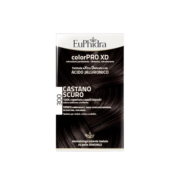Confezione contenente Euphidra Colorpro XD Gel Colorante per Capelli Castano Scuro 300