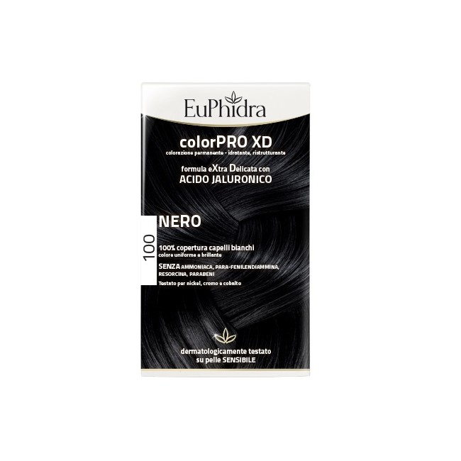 Confezione contenente Euphidra Colorpro XD Gel Colorante per Capelli Nero 100
