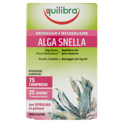 Confezione da 75 compresse di Alga Snella, integratore per perdita di peso e drenaggio dei liquidi.