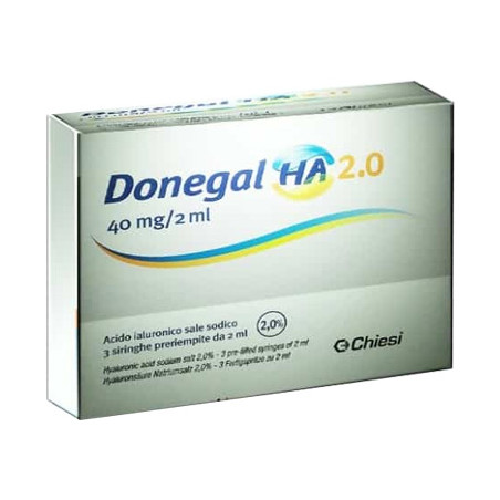 SIRINGA INTRA-ARTICOLARE DONEGAL HA 2.0 ACIDO IALURONICO 40 MG 2 ML 3 PEZZI SIRINGA INTRA-ARTICOLARE DONEGAL HA 2.0 ACIDO IALURONICO 40 MG 2 ML 3 PEZZI
