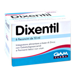 Confezione da 6 flaconcini di Dixentil Integratore Per La Salute Gastrica Immunitaria e Intestinale.