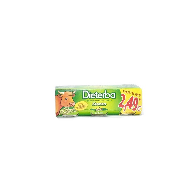 DIETERBA OMOGENEIZZATO MANZO 3 PEZZI 80 G