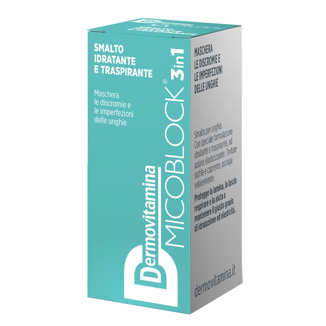 DERMOVITAMINA MICOBLOCK 3 IN 1 SMALTO IDRATANTE E TRASPIRANTE TURCHESE 5 ML DERMOVITAMINA MICOBLOCK 3 IN 1 SMALTO IDRATANTE E TRASPIRANTE TURCHESE 5 ML