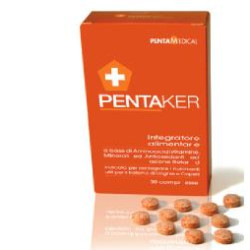 Confezione da 30 compresse di Pentaker, integratore per il trofismo di unghie e capelli.