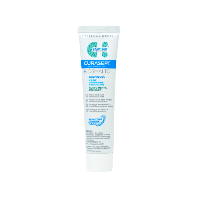 CURASEPT BIOSMALTO DENTIFRICIO BABY KID MENTA CARIE ABRASIONE & EROSIONE 50 ML CURASEPT BIOSMALTO DENTIFRICIO BABY KID MENTA CARIE ABRASIONE & EROSIONE 50 ML