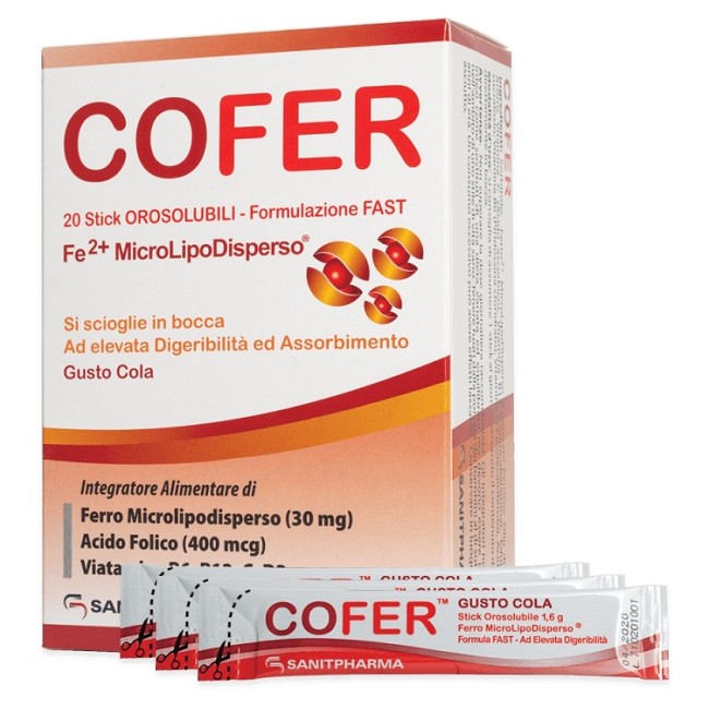 COFER 20 STICK OROSOLUBILI GUSTO COLA COFER 20 STICK OROSOLUBILI GUSTO COLA