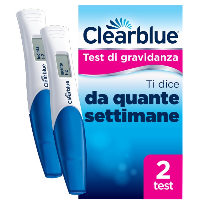 TEST DI GRAVIDANZA CLEARBLUE CON INDICATORE DELLE SETTIMANE 2 PEZZI TEST DI GRAVIDANZA CLEARBLUE CON INDICATORE DELLE SETTIMANE 2 PEZZI