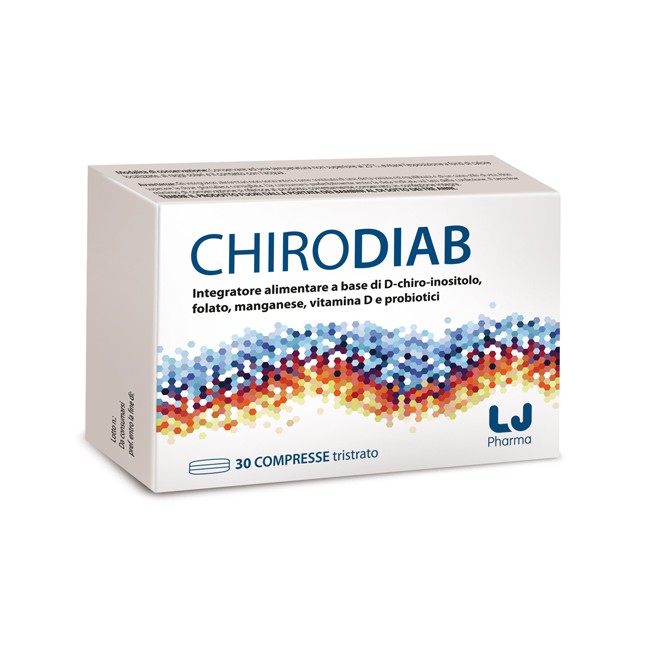 Confezione da 30 compresse tristrato di Chirodiab, integratore per la salute dell'intestino e del sistema immunitario. Confezione da 30 compresse tristrato di Chirodiab, integratore per la salute dell'intestino e del sistema immunitario.