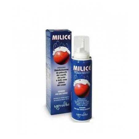 Flacone da 150 ml di Milice Mousse Schiuma, trattamento contro pidocchi e lendini. Flacone da 150 ml di Milice Mousse Schiuma, trattamento contro pidocchi e lendini.