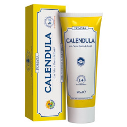 Tubo da 100 ml di Calendula Pomata lenitiva per pelle secca, irritata e arrossata.