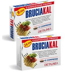 Confezione da 45 compresse di Bruciakal, integratore per metabolismo ed equilibrio del peso.