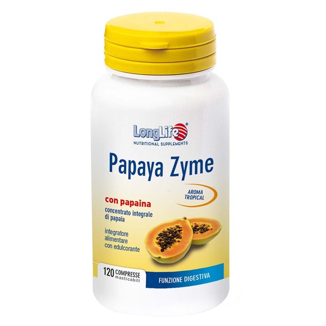 Longlife Papaya Zyme Integratore Alimentare 120 Compresse Masticabili Longlife Papaya Zyme Integratore Alimentare 120 Compresse Masticabili