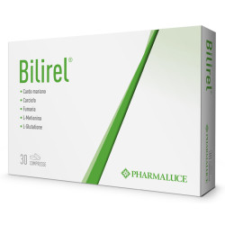 Confezione da 30 compresse di Bilirel, integratore per la salute del fegato.