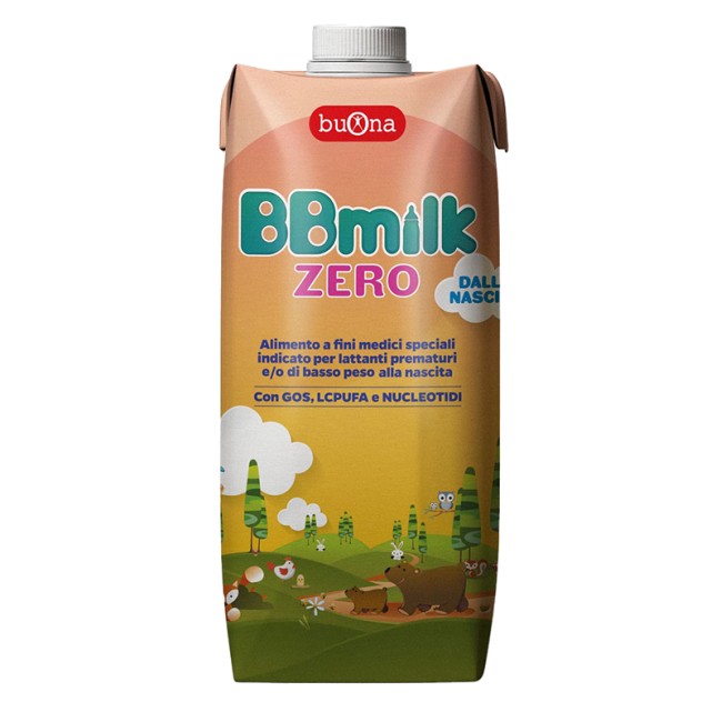 Brick da 500 ml di Buona BBMilk, alimento per lattanti prematuri o di basso peso alla nascita. Brick da 500 ml di Buona BBMilk, alimento per lattanti prematuri o di basso peso alla nascita.