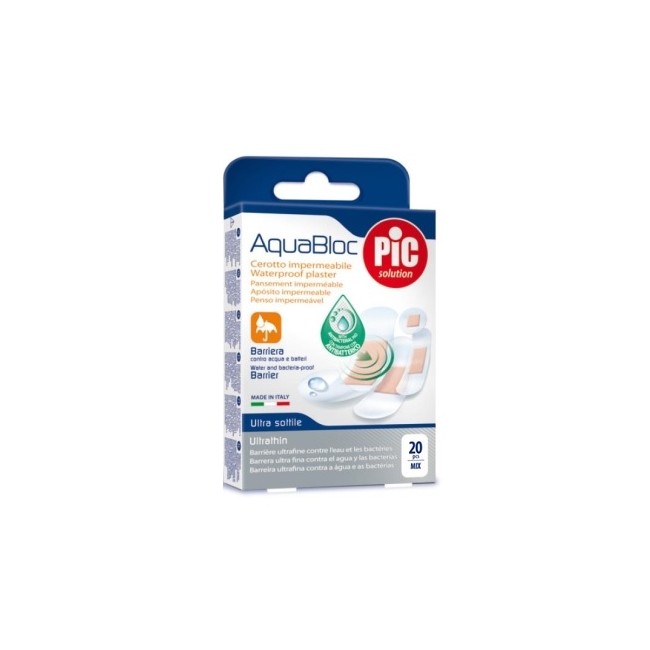 CEROTTO PIC AQUABLOC MIX ANTIBATTERICO 20 PEZZI CEROTTO PIC AQUABLOC MIX ANTIBATTERICO 20 PEZZI