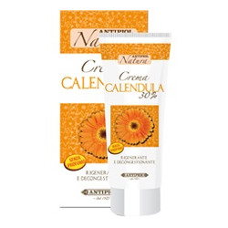 Tubo da 100 ml di Crema Calendula 30%, trattamento rigenerante per pelle secca e irritata.