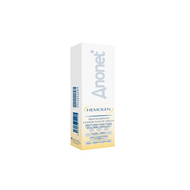 Confezione da 30 Ml di Hemolen Anonet crema per le emorroidi Confezione da 30 Ml di Hemolen Anonet crema per le emorroidi