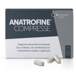 Confezione da 30 compresse di Anatrofine Integratore Con Zinco E Biotina Per La Bellezza Di Pelle e Capelli.