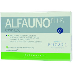 Confezione da 36 compresse di Alfauno Plus, integratore per il benessere di pelle, unghie e capelli.