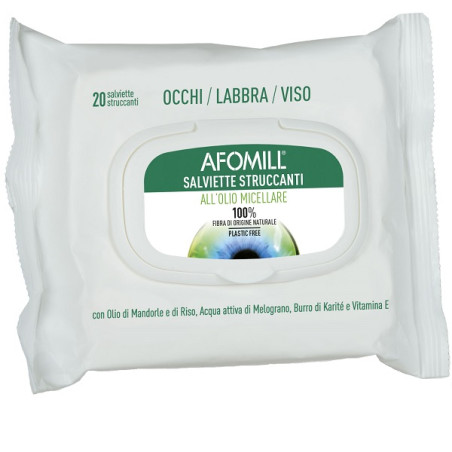 Montefarmaco Afomill Salviettine Struccanti all'Olio Micellare 20 Pezzi