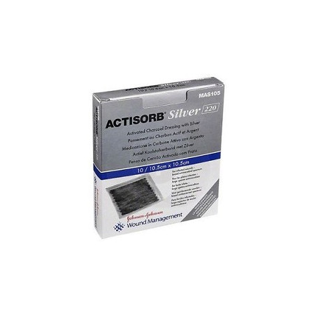 MEDICAZIONE IN CARBONE ATTIVO CON ARGENTO ACTISORB SILVER 10,5X10,5 CM 3 PEZZI MEDICAZIONE IN CARBONE ATTIVO CON ARGENTO ACTISORB SILVER 10,5X10,5 CM 3 PEZZI