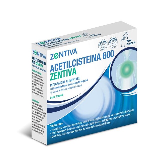 ACETILCISTEINA 600 ZENTIVA 10 BUSTINE ACETILCISTEINA 600 ZENTIVA 10 BUSTINE