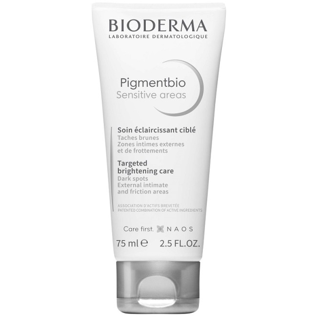 Flacone da 75 ml di Bioderma Pigmentbio Sensitive Areas Trattamento Spot Schiarente Mirato.