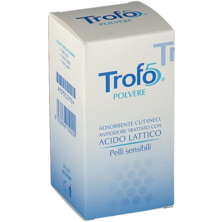 Uniderm Trofo5 Polvere Adsorbente Cutaneo, Antiodorante, Acidificante Con Acido Lattico 50g