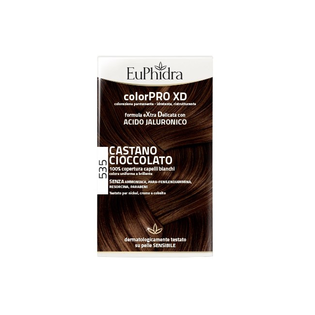 Confezione contenente Euphidra Colorpro XD Gel Colorante per Capelli 535 Castano Cioccolato
