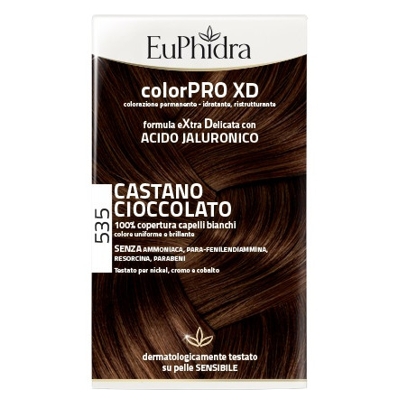 Confezione contenente Euphidra Colorpro XD Gel Colorante per Capelli 535 Castano Cioccolato