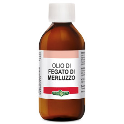 Flacone da 100 ml di Olio Di Fegato Di Merluzzo, integratore per ossa e cuore.