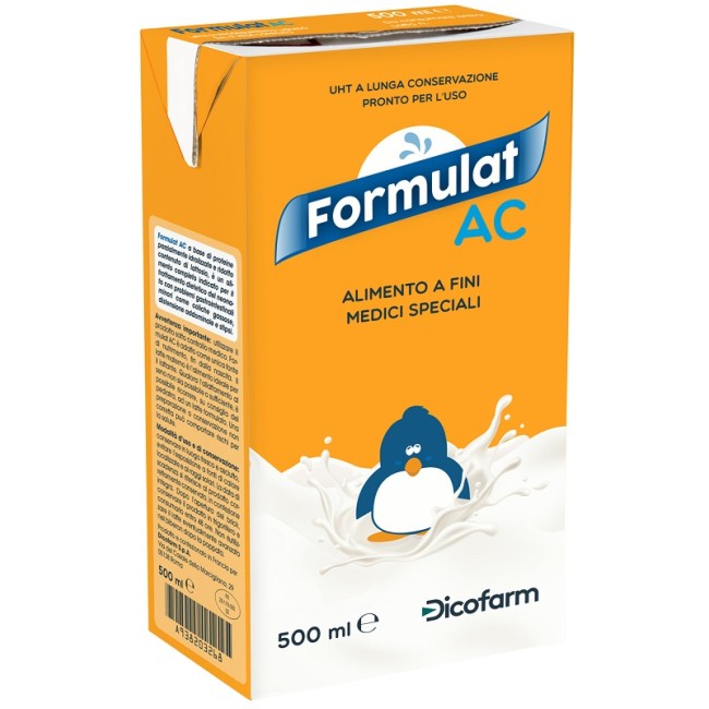 Brick da 500 ml di Formulat AC, latte per neonati con coliche gassose e stipsi.