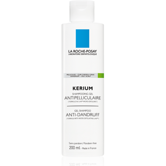 Flacone da 200 ml di La Roche Posay Kerium Shampoo-Gel Purificante Per Forfora Grassa. Flacone da 200 ml di La Roche Posay Kerium Shampoo-Gel Purificante Per Forfora Grassa.