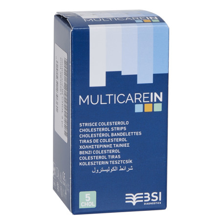 TEST COLESTEROLEMIA MULTICARE IN COLESTEROLO IN STRISCE CON ASPIRAZIONE CAPILLARE 5 PEZZI