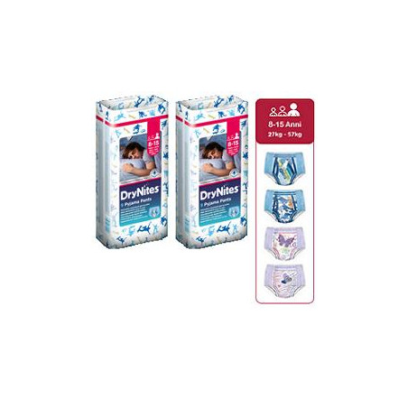 PANNOLINO HUGGIES DRYNITES 8/15 ANNI BOY L 27/57KG 9 PEZZI