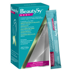 Confezione da 15 stick pack di Beauty-Sy Body, integratore per cellulite e trofismo della pelle.