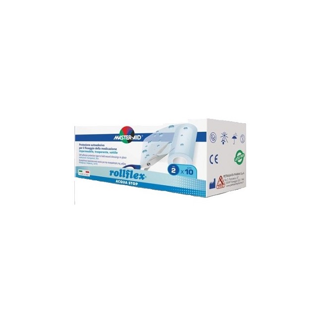 CEROTTO IMPERMEABILE PER FISSAGGIO MEDICAZIONI MASTER-AID ROLLFLEX A-STOP M 10X10 CM CEROTTO IMPERMEABILE PER FISSAGGIO MEDICAZIONI MASTER-AID ROLLFLEX A-STOP M 10X10 CM