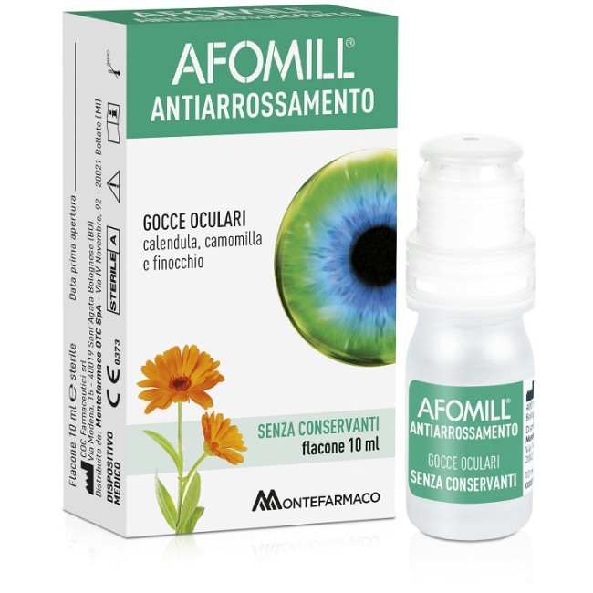 Afomill Antiarrossamento Gocce oculari lenitive per occhi secchi 10 ml Afomill Antiarrossamento Gocce oculari lenitive per occhi secchi 10 ml