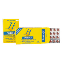 Confezione da 48 compresse di Panto 3, integratore per il benessere di capelli, pelle e unghie.