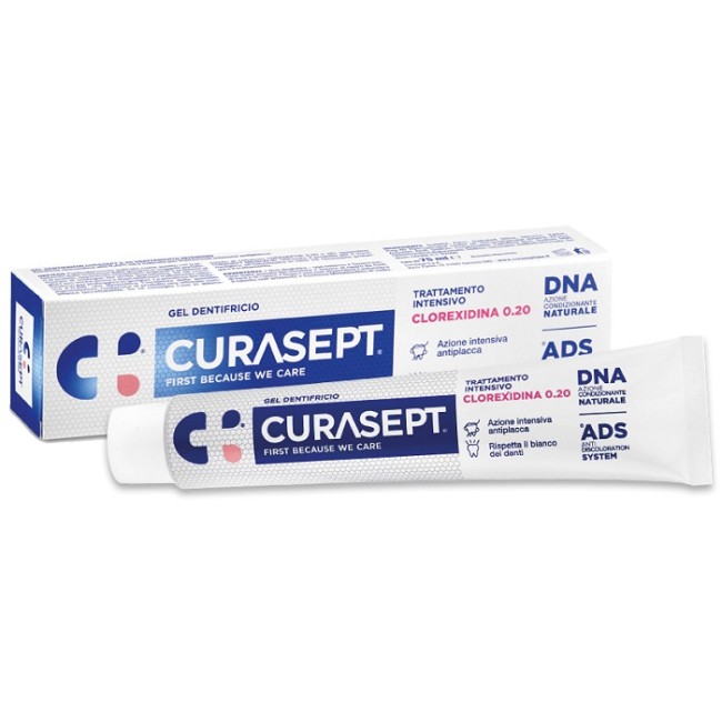 Tubo da 75 ml di Curasept Dentifricio 0,20 ADS + DNA, trattamento antiplacca.