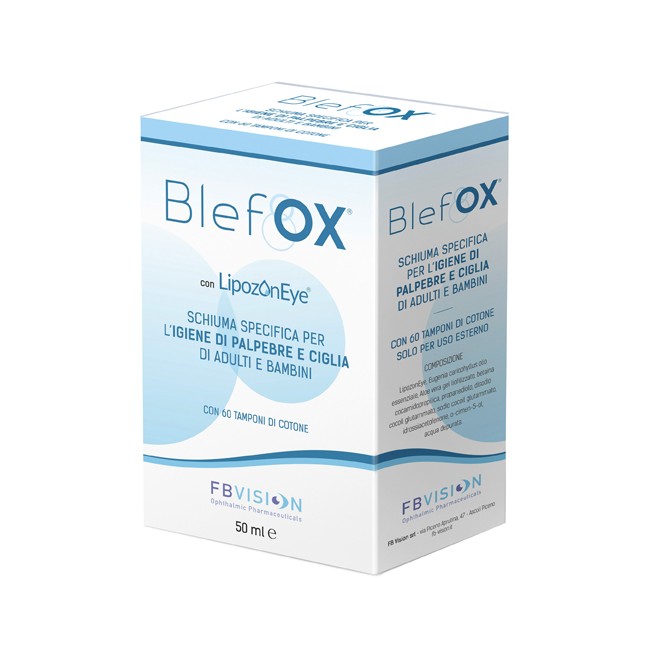 BLEFOX SCHIUMA SPECIFICA PER IGIENE PALPEBRE E CIGLIA 50 ML CON EROGATORE + 60 DISCHETTI