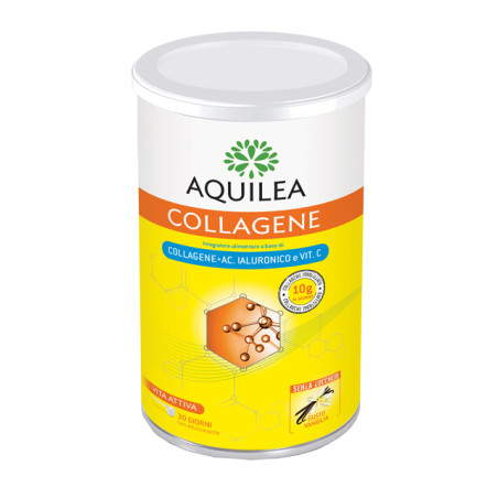 Barattolo da 315 g di Aquilea Collagene, integratore per la funzionalità di articolazioni e cartilagini. Barattolo da 315 g di Aquilea Collagene, integratore per la funzionalità di articolazioni e cartilagini.