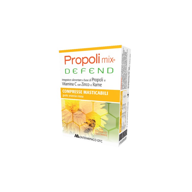 PROPOLI MIX DEFEND 30 COMPRESSE MASTICABILI GUSTO ARANCIA PROPOLI MIX DEFEND 30 COMPRESSE MASTICABILI GUSTO ARANCIA