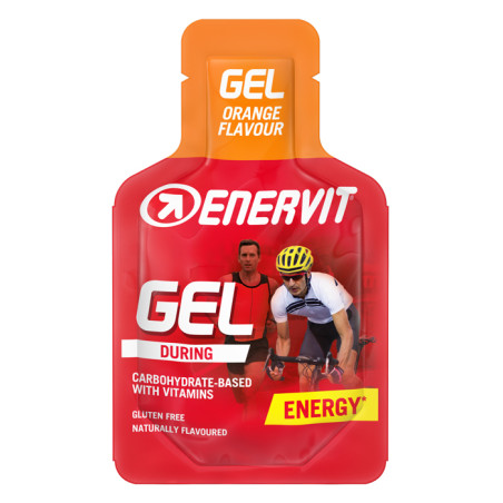 Minipack da 25 ml di Enervit Enervitene Sport Gel per ritardare la fatica.