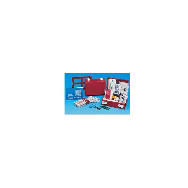CASSETTA PRONTO SOCCORSO MINIKIT PER CASA, UFFICIO E TEMPO LIBERO. CONTENITORE IN ABS ANTIURTO E CON SUPPORTO PER IL FISSAGGIO A CASSETTA PRONTO SOCCORSO MINIKIT PER CASA, UFFICIO E TEMPO LIBERO. CONTENITORE IN ABS ANTIURTO E CON SUPPORTO PER IL FISSAGGIO A