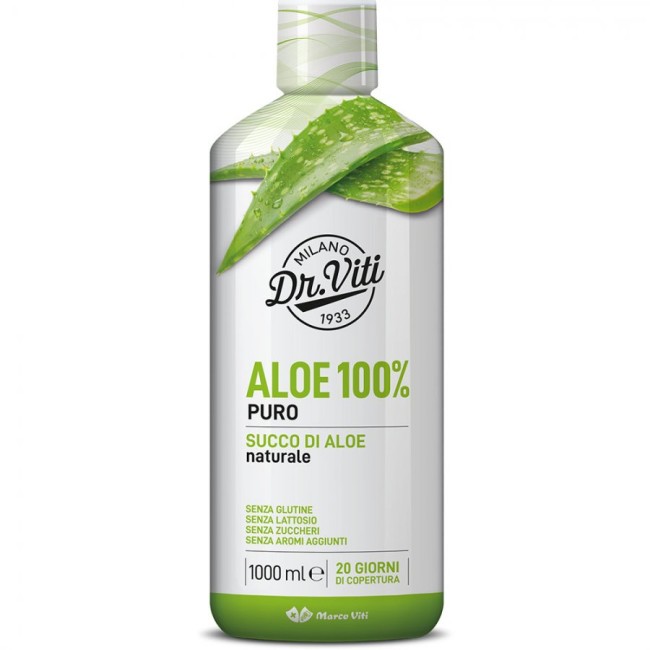 Flacone da 1 litro di Marco Viti Aloe 100% Puro Naturale Integratore Depurativo Detossificante.
