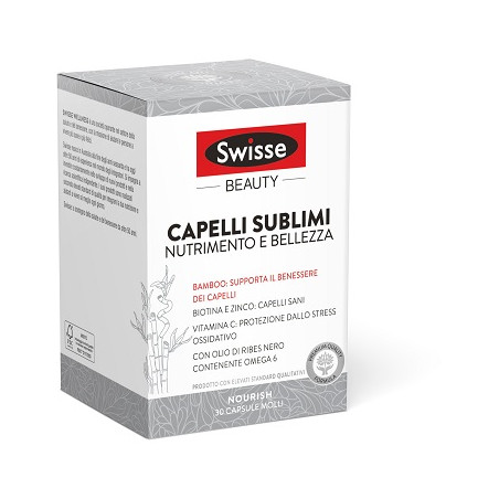 Confezione da 30 capsule di Swisse Beauty Capelli, integratore per la cura dei capelli.