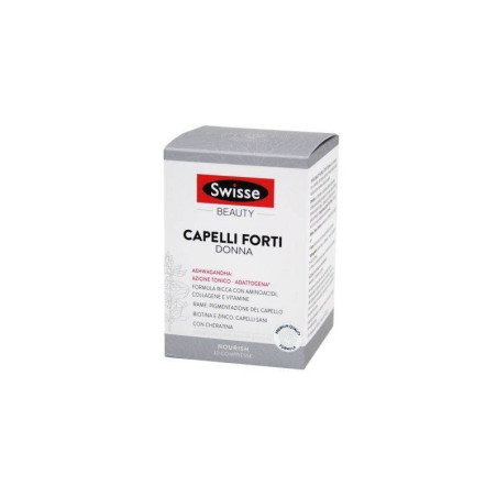 Confezione da 30 compresse di Swisse Beauty Capelli Forti Donna, integratore per il benessere dei capelli